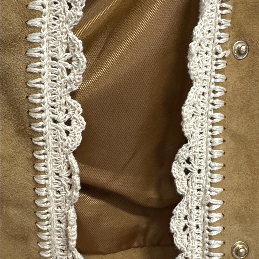 NWT MAJE Bicoti suede with crochet trim jacket SIZE 38 Small - Picture 11 of 11